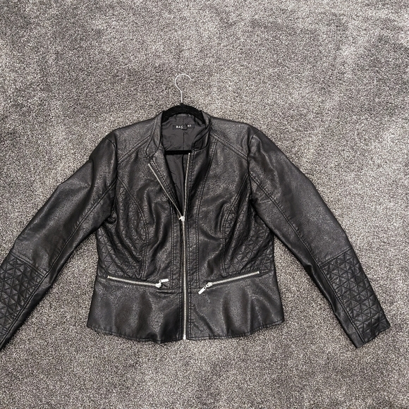 Baccini Black non Leather jacket - Picture 1 of 13